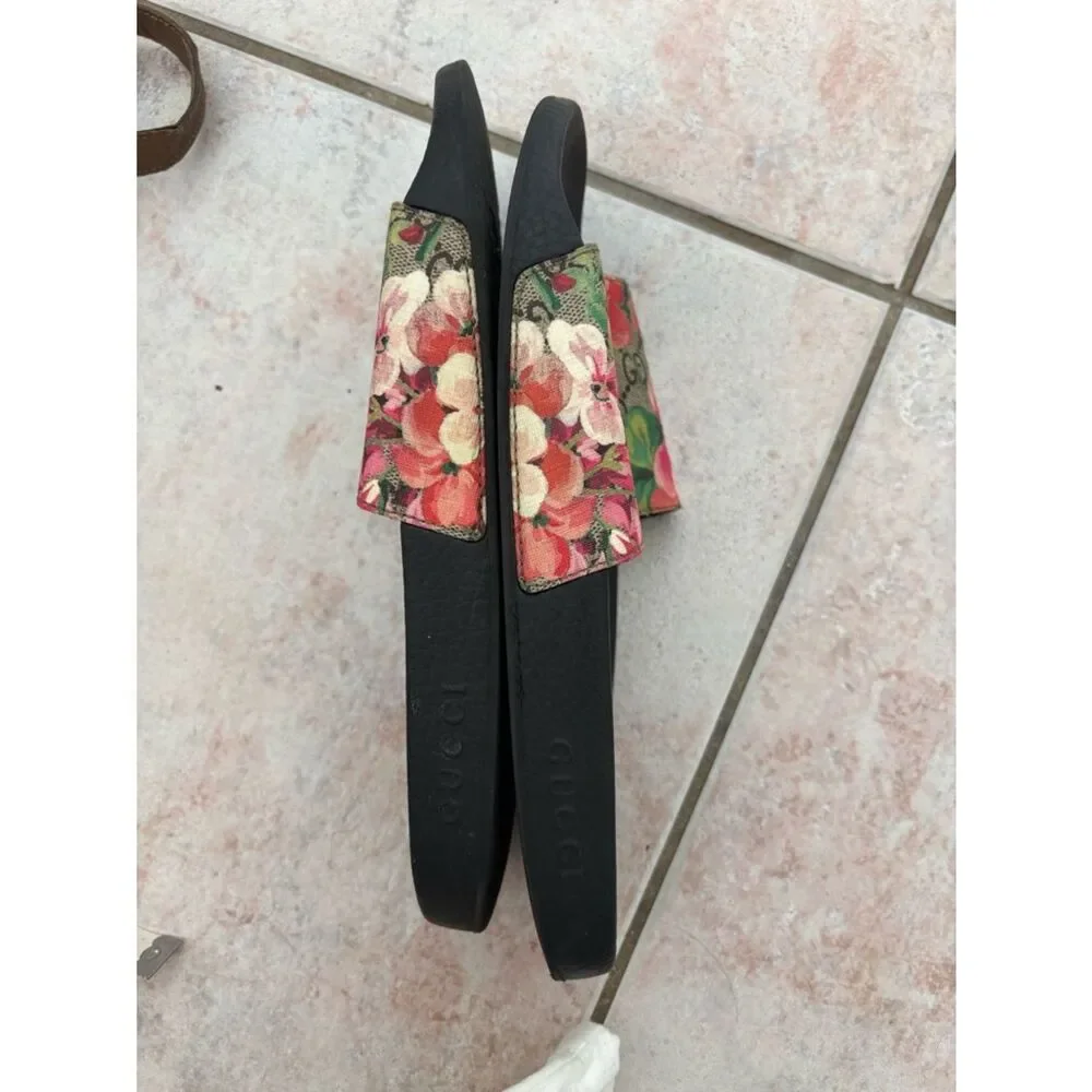 Gucci Supreme GG Blooms shower Slide Sandals Floral Pool shoes flats logo - Picture 4 of 10